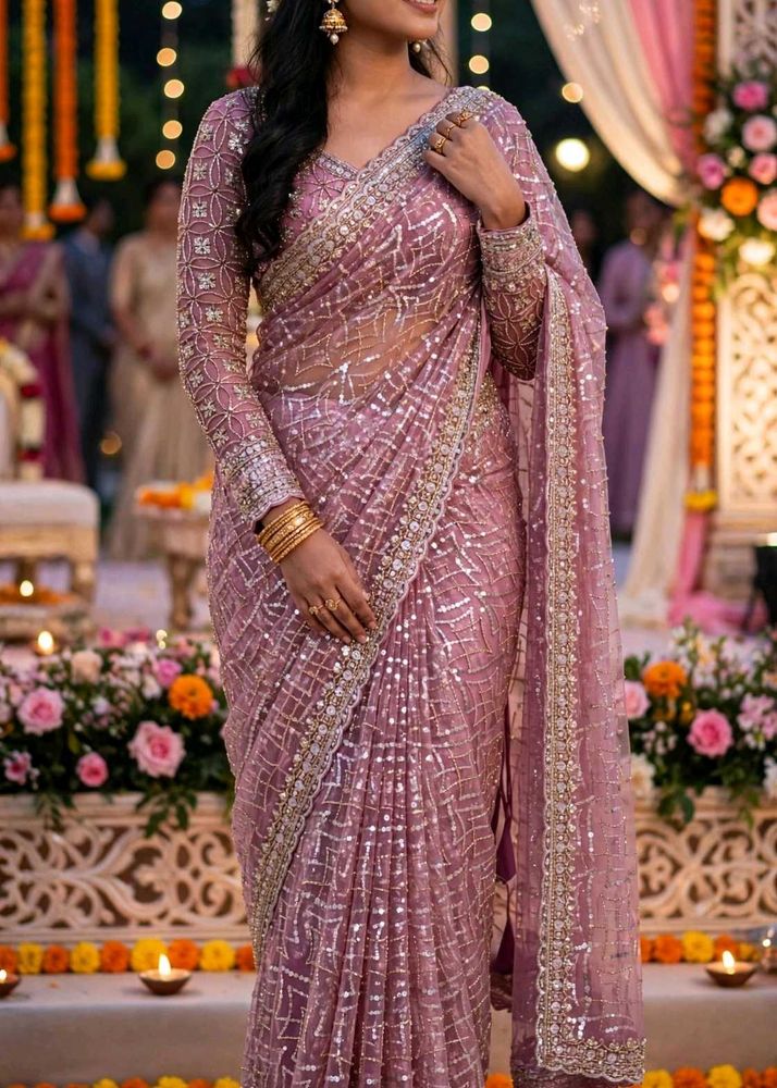 Embellished Sequins Saree
