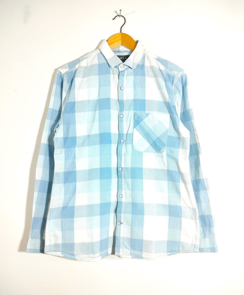 Blue And White Checks Shirts (Men's)