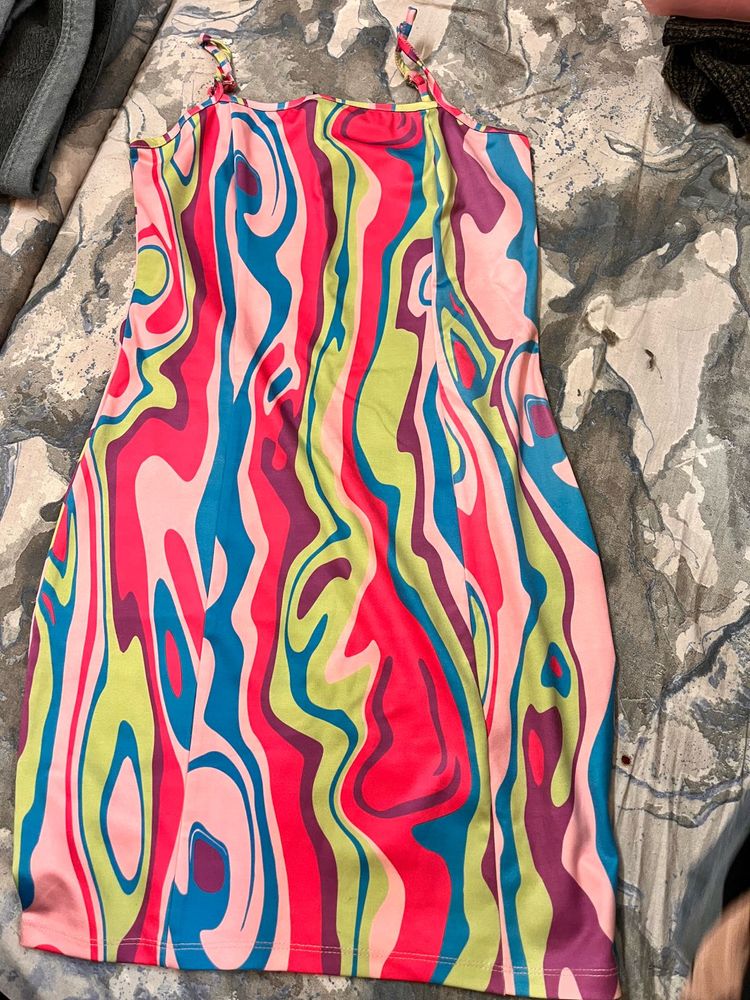 Vibrant Abstract Print Mini Dress