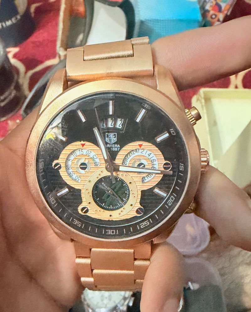 TAG HEUER  Rose Gold Chronograph Watch