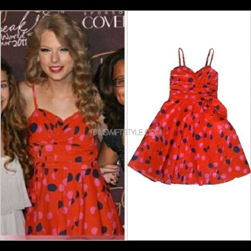 Taylor Swift H&amp;M Red Polka Dot Dress