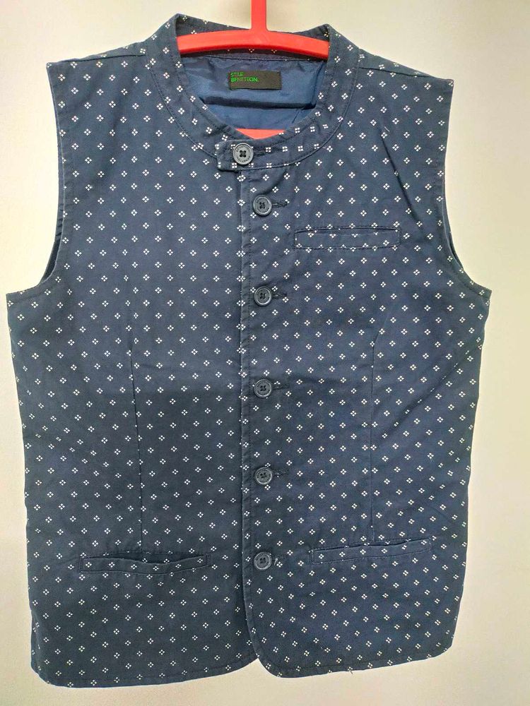 Benetton Boys Patterned Vest -Perfect for Layering