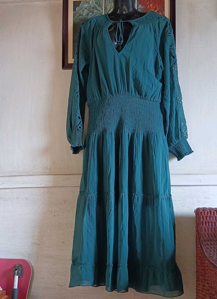 Elegant Teal Tiered Maxi Dress
