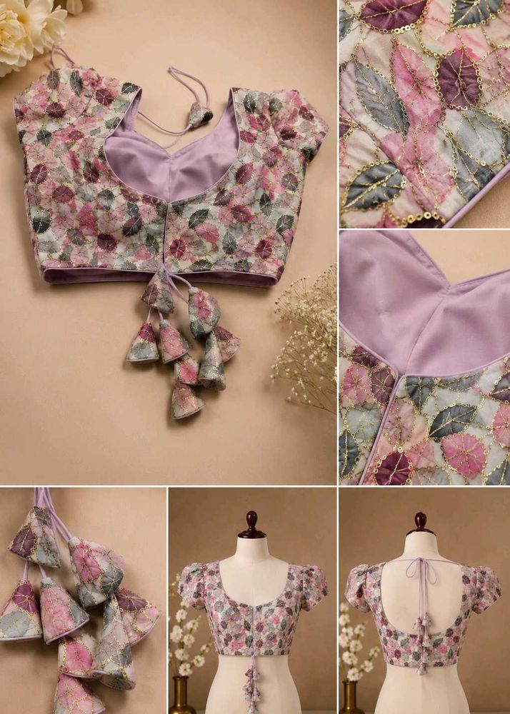 Floral Embroidered Blouse with Tassels