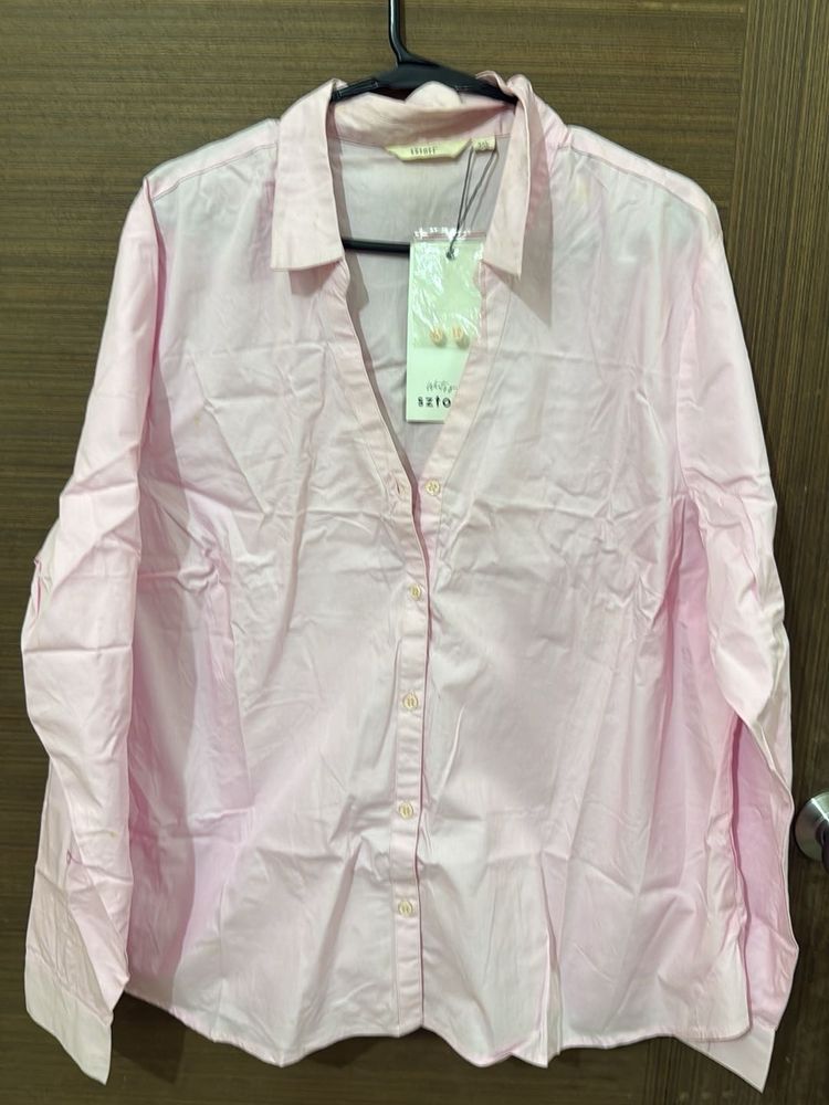Chic Pink Button-Up Shirt