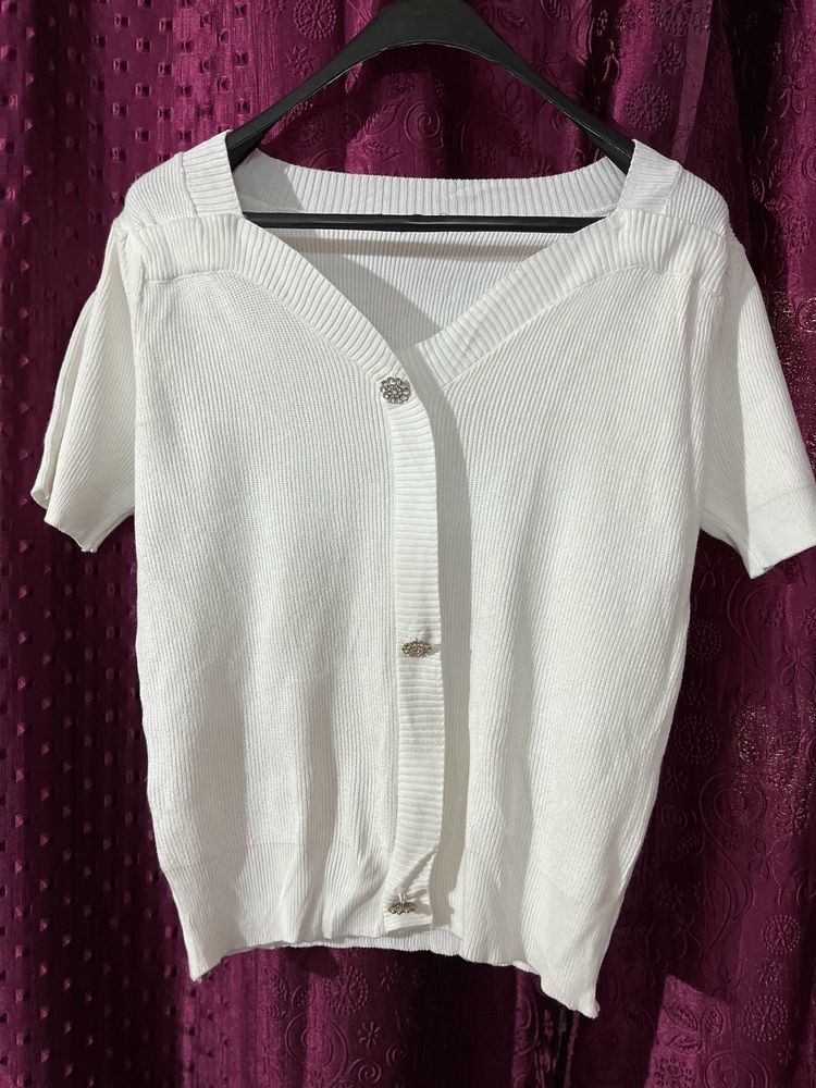 White Formal and Casual Top