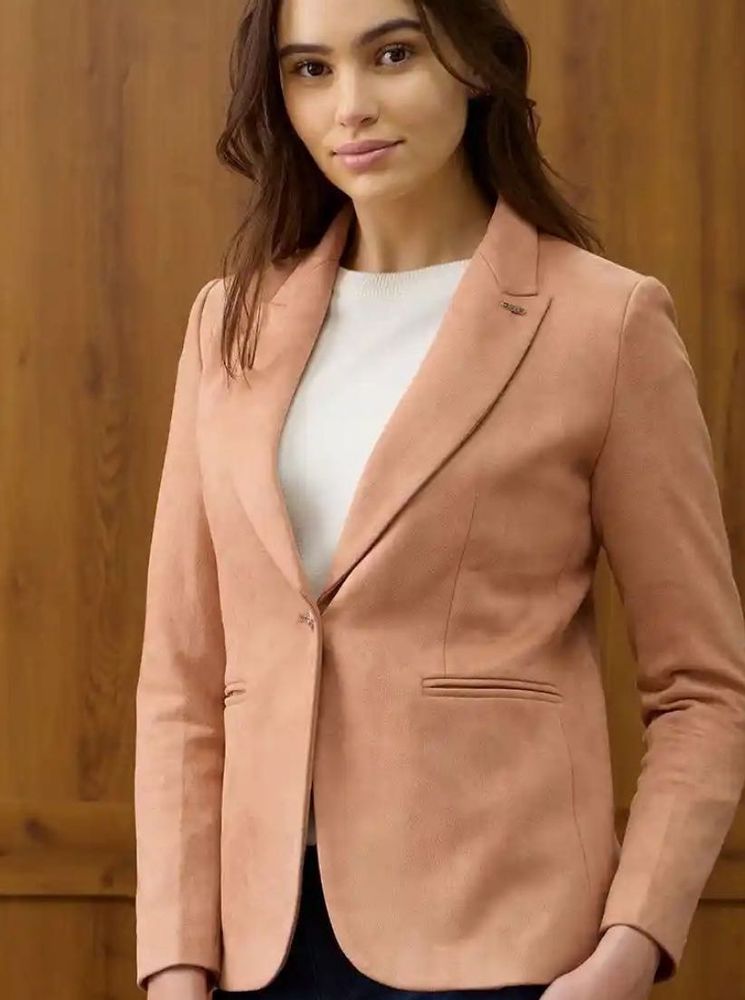 Peach Suede Blazer