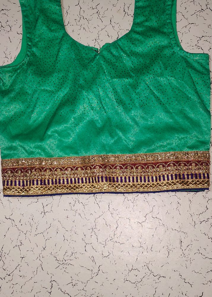 Long Koti With Crop Top Palazzo Triple Set