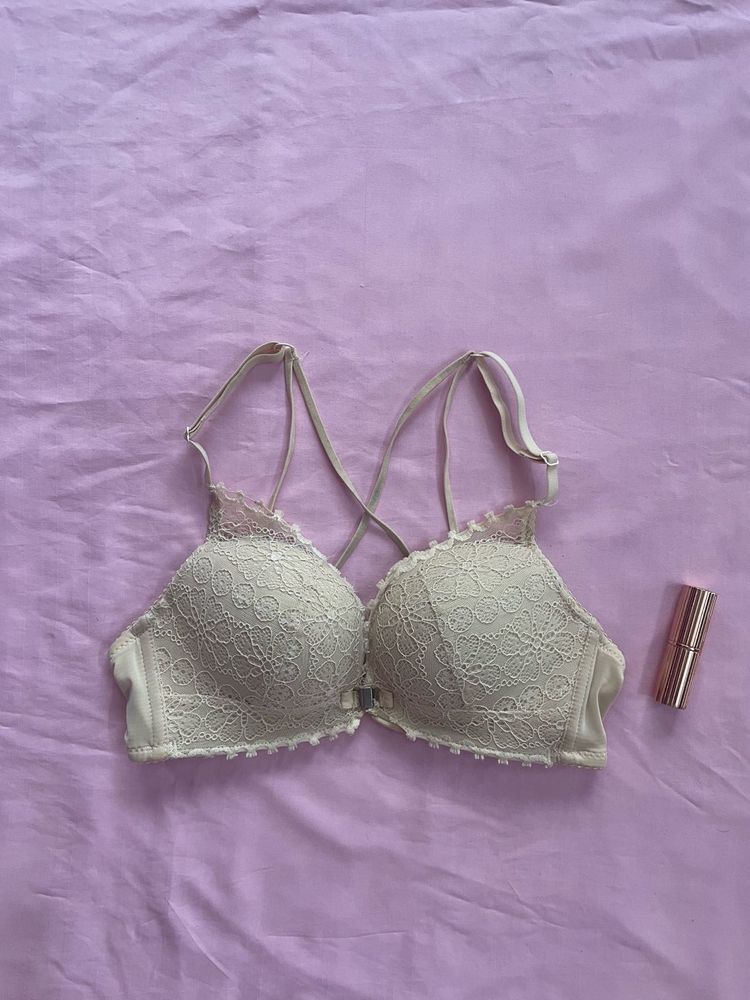 Lace Front Closure Push Up Bra
