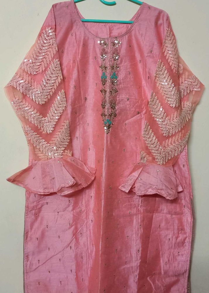 Elegant Pink Kurta with Sequins