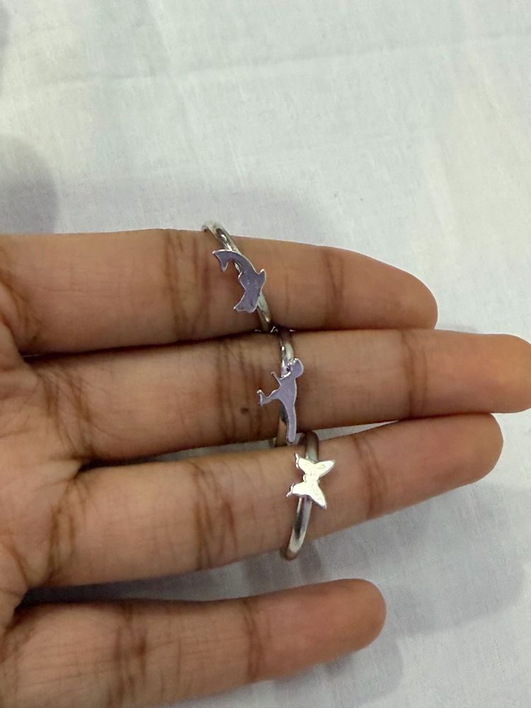 Cute Animal &amp; Butterfly Ring Set of 3