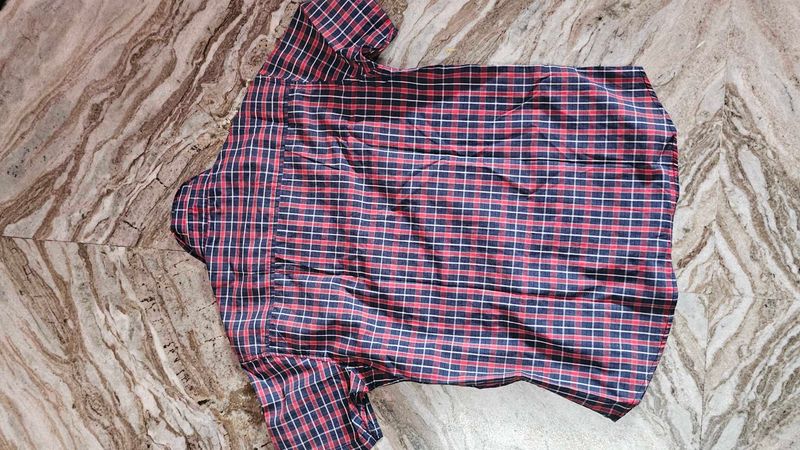 Men's Red &amp; Blue Plaid Shirt