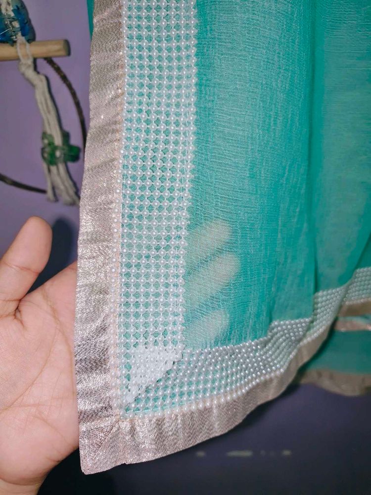 Elegant Turquoise Saree