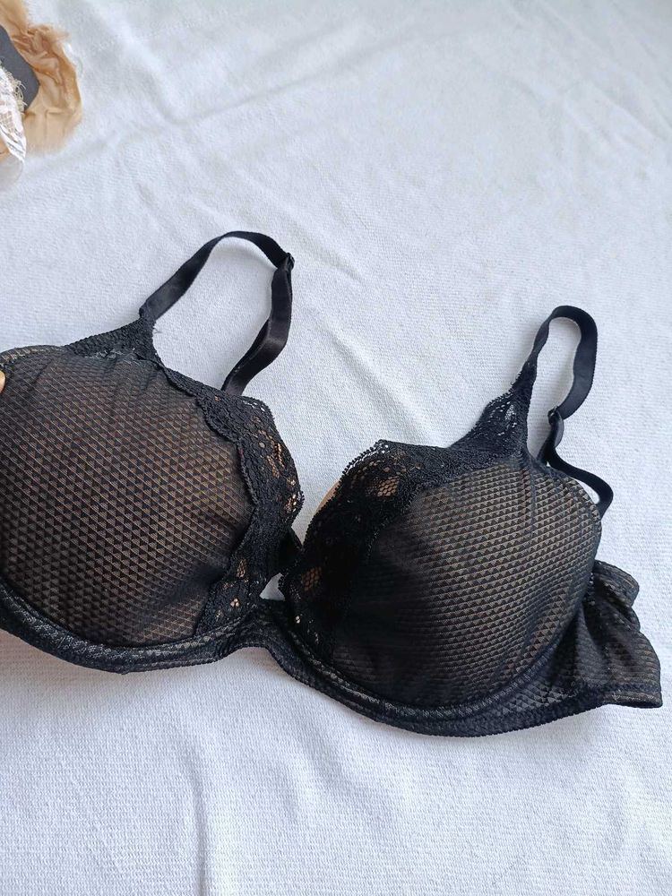 Sheer Black Lace Bra