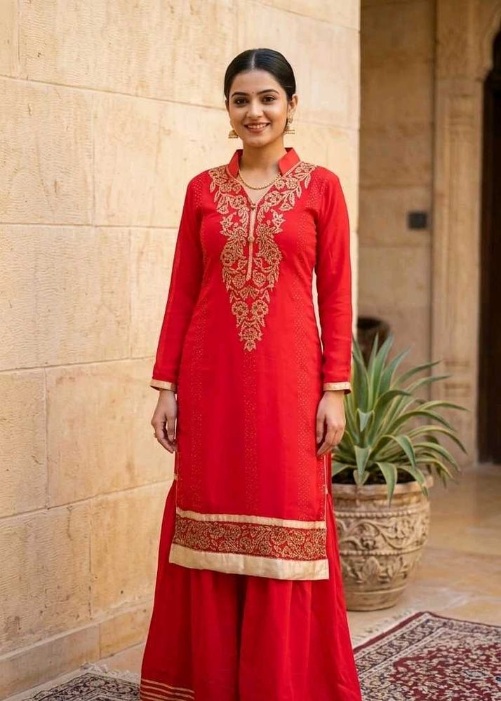 Pure Georgette zari work Wedding Suit