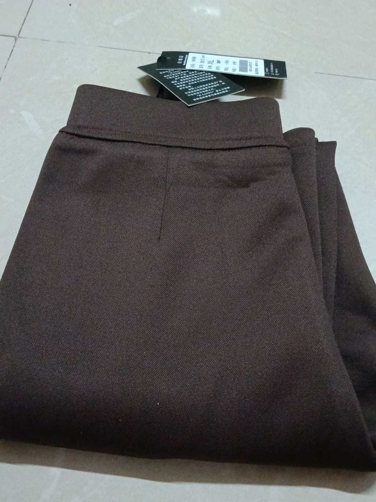 Brown High-Waisted Pants
