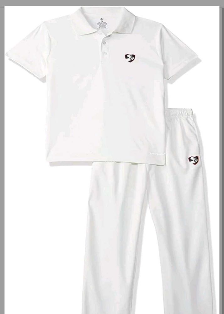 Boy's White Cricket Tracksuit (size:34)