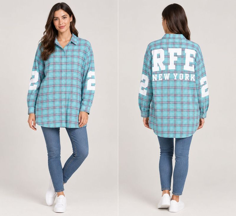 SHEIN  Plaid Button-Up Shirt