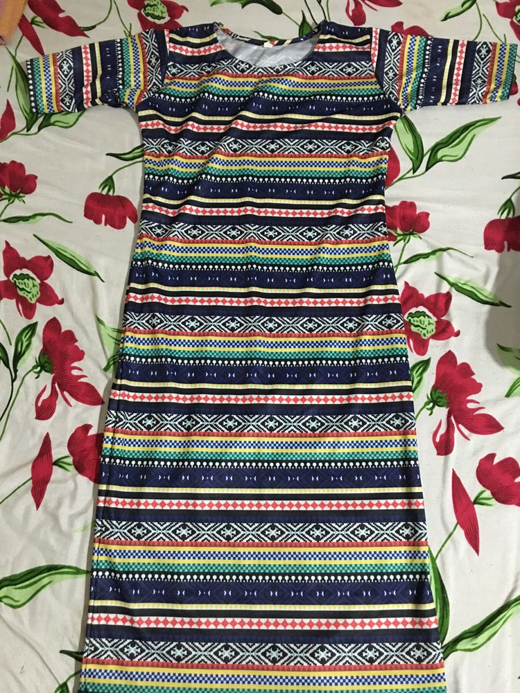 Vibrant Multi-Colored One-Piece Dress
