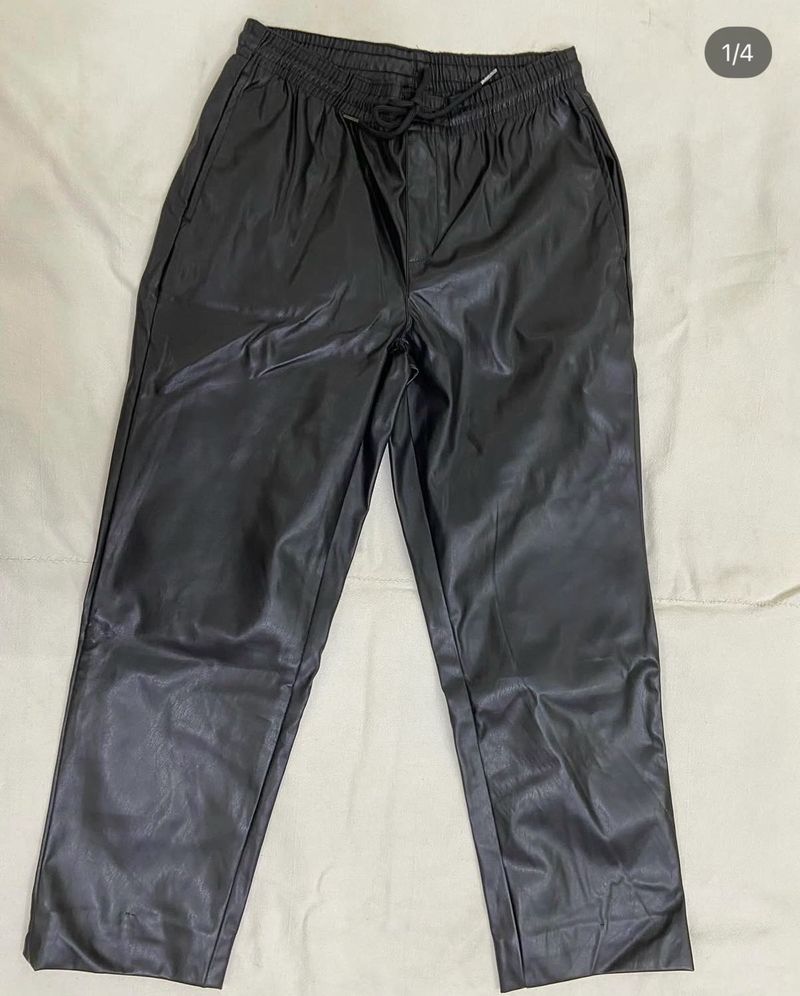 Black Faux Leather Pants