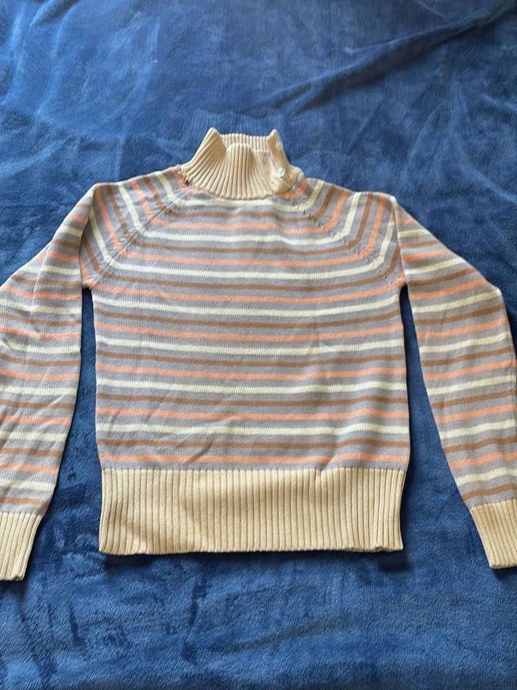 Striped Turtleneck Sweater