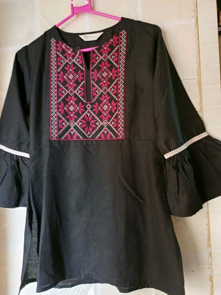 Black Embroidery Top