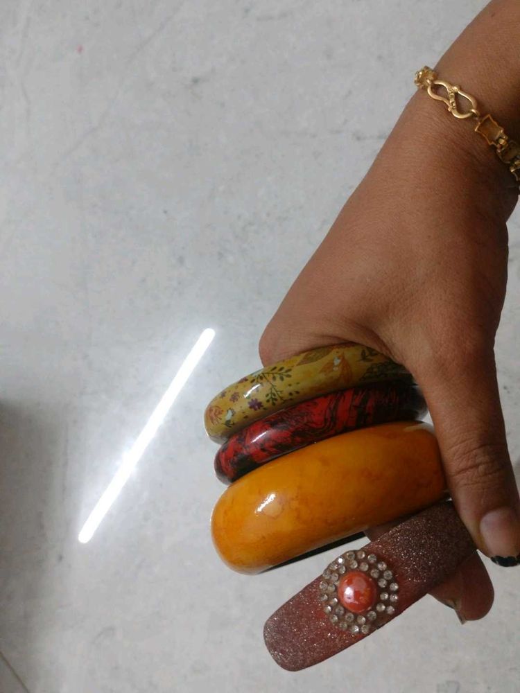 Stack of Colorful Bangles and Bracelet
