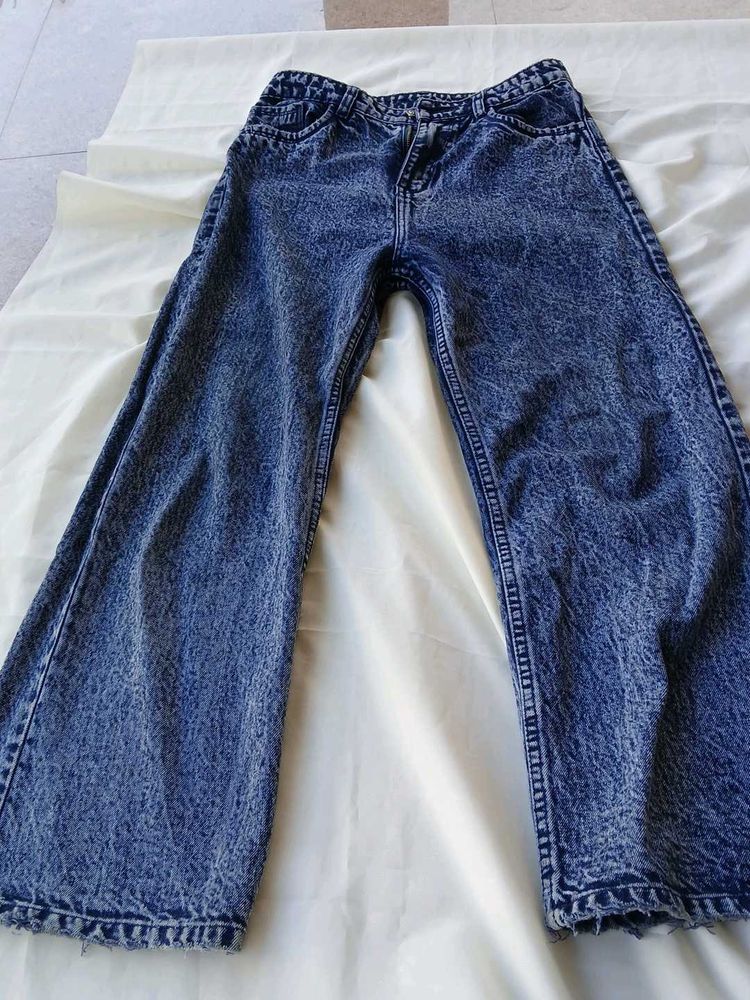 Wide Leg Acid Wash Jeans