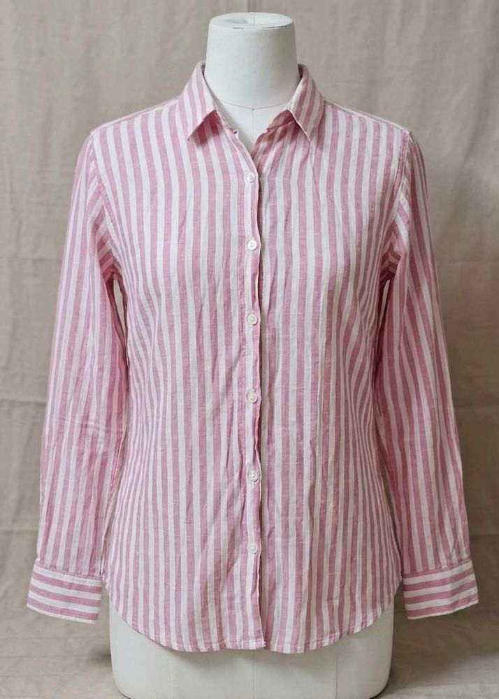 Pink and White Striped Shirt