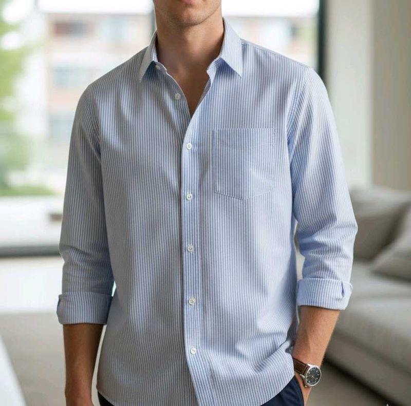 Men's Textured Striped Shirt