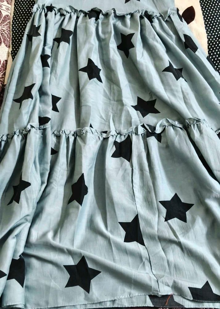 Star Print Tiered Dress