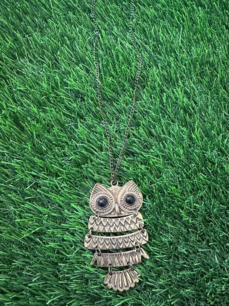 Vintage Owl Pendant Necklace