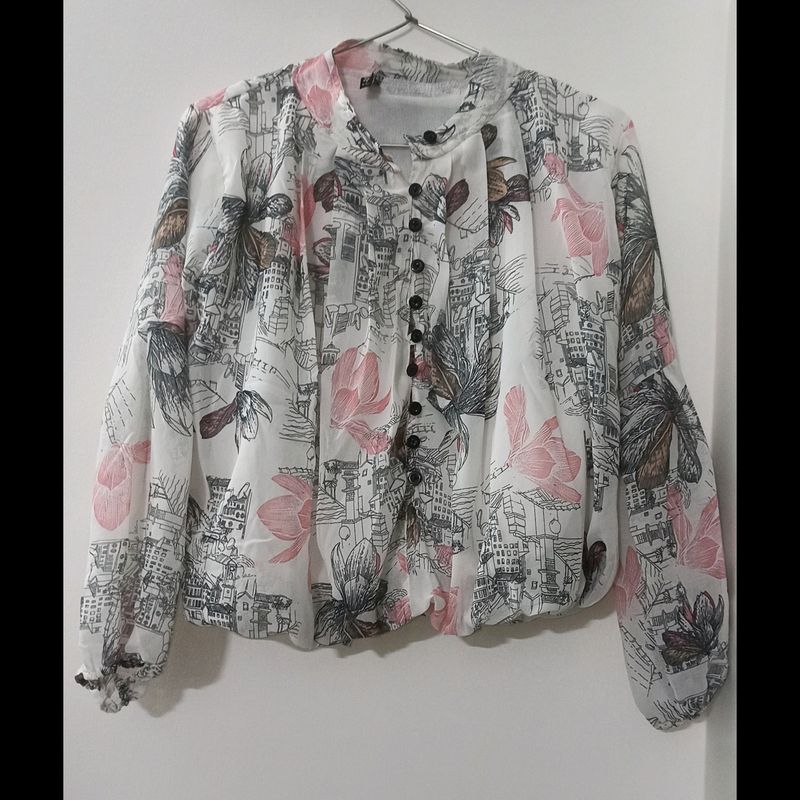 🆕 Printed - Formal Casual Top 🌸