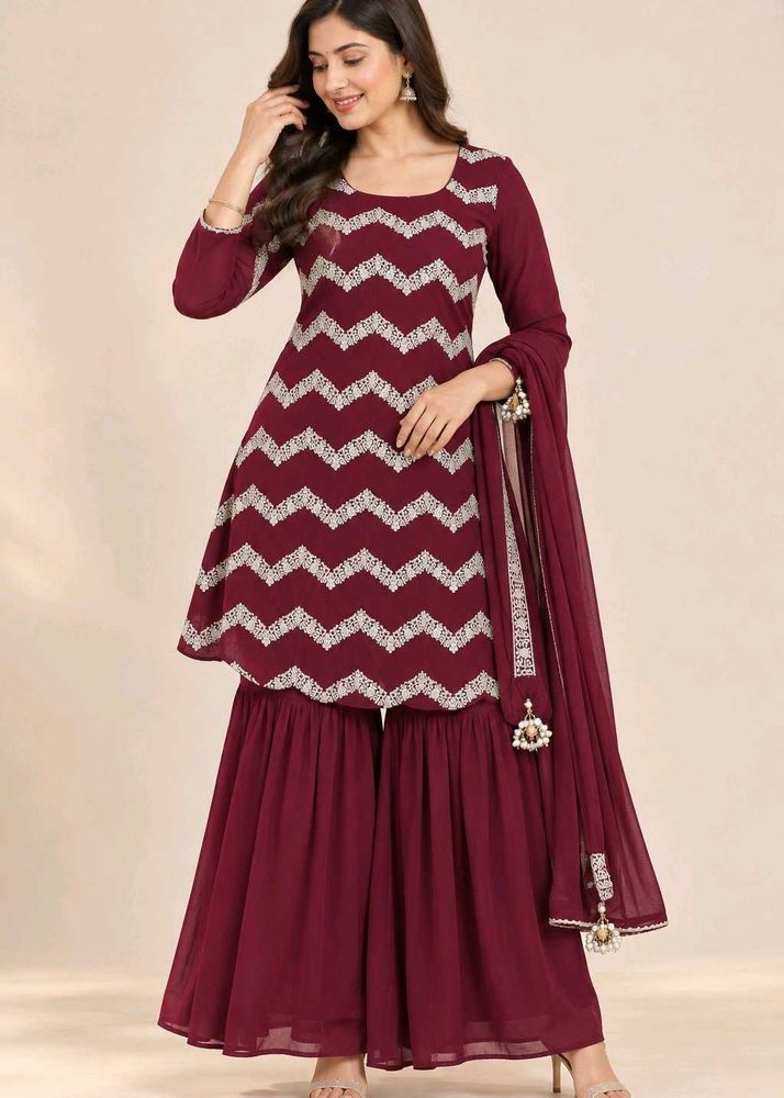Beautiful Maroon Kurta Set