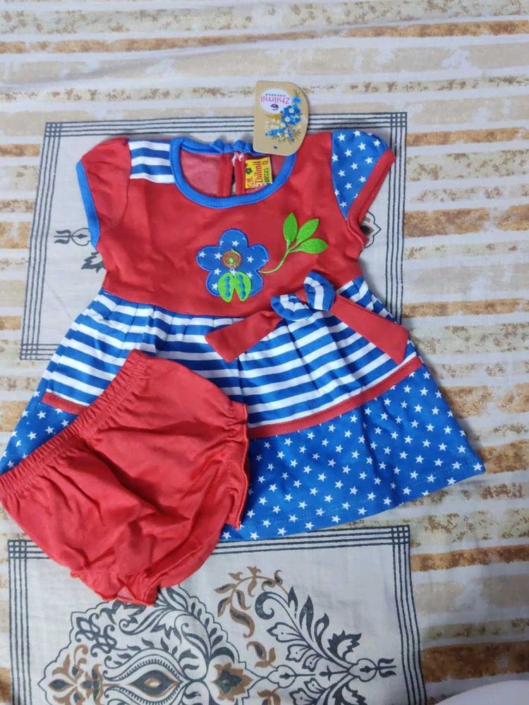 Adorable Baby Girl Dress &amp; Bloomers Set