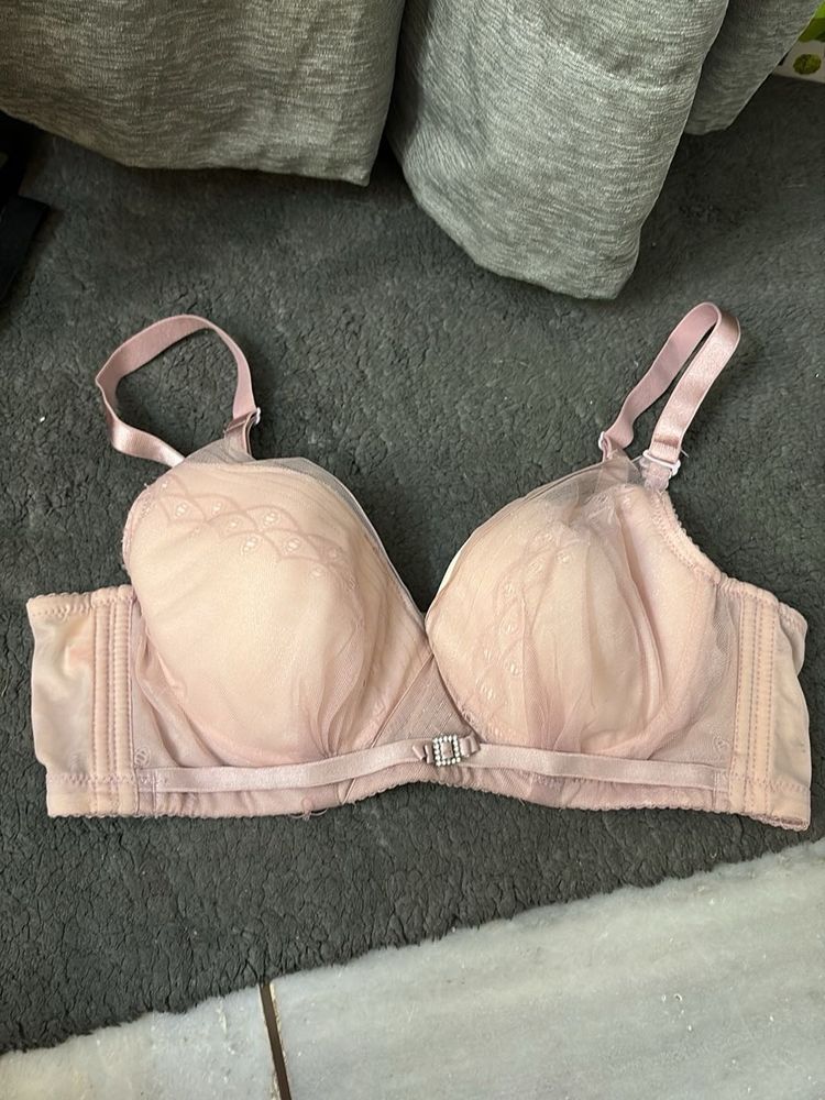 Elegant Pink Lace Bra