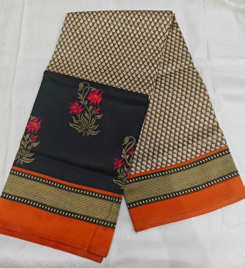 Elegant Printed Cotton Saree