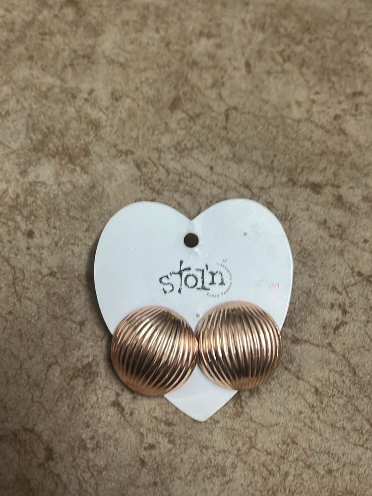 Textured Dome Rose Gold Earrings