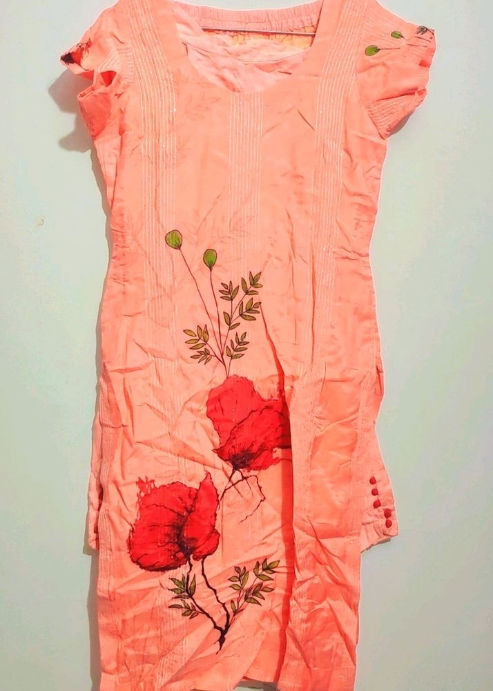 Light Orange Plazo Suit &amp; Dupatta 34 Bust