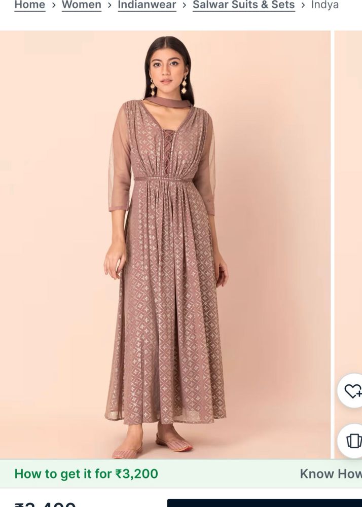 Indya Elegant Brocade Anarkali Kurta Set