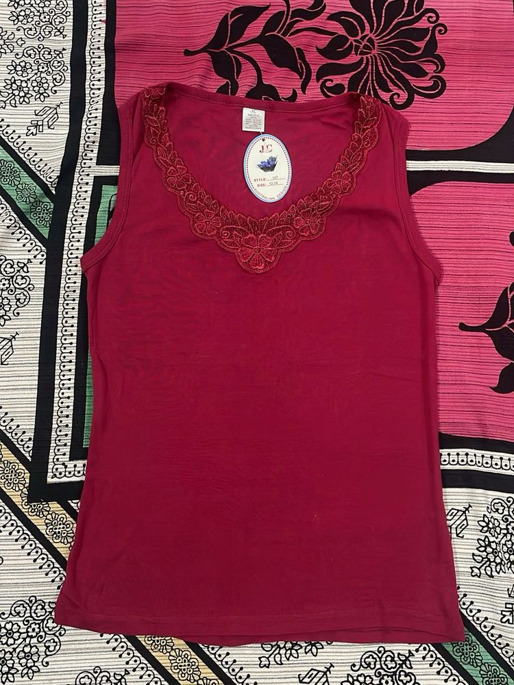 Elegant Lace Trim Tank Top
