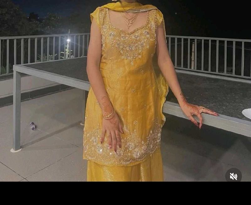 Beautiful Yellow Embroidered Kurta Set