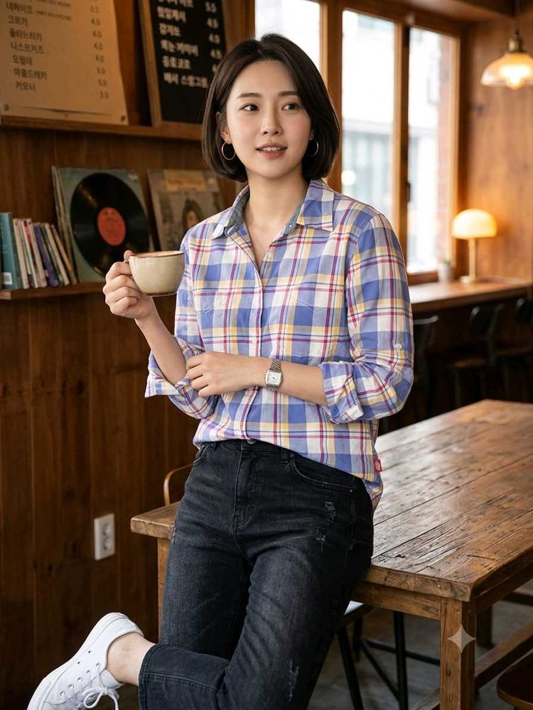 Dickies Women's Plaid Checkered Utility Shirt