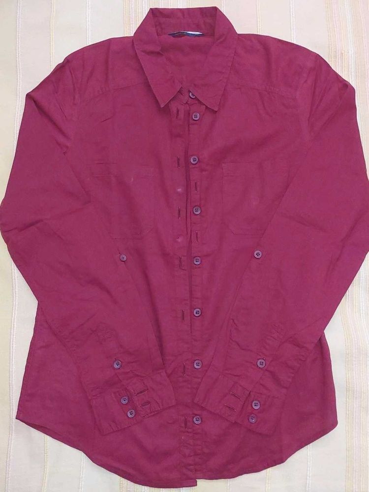 M&amp;S Crimson Formal Shirt