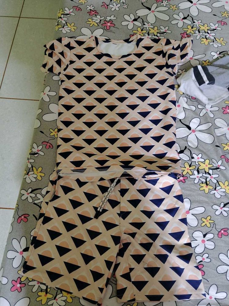 Triangle Print Lounge Set boys cloth