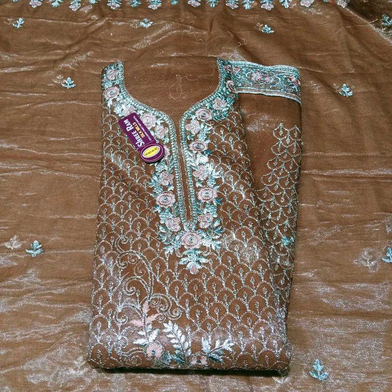 Heavy Embroidery Work Unstitched Suit