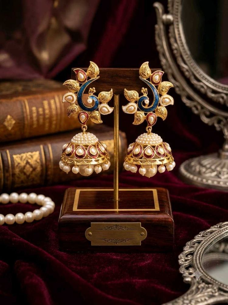 Exquisite Peacock Jhumka Earrings
