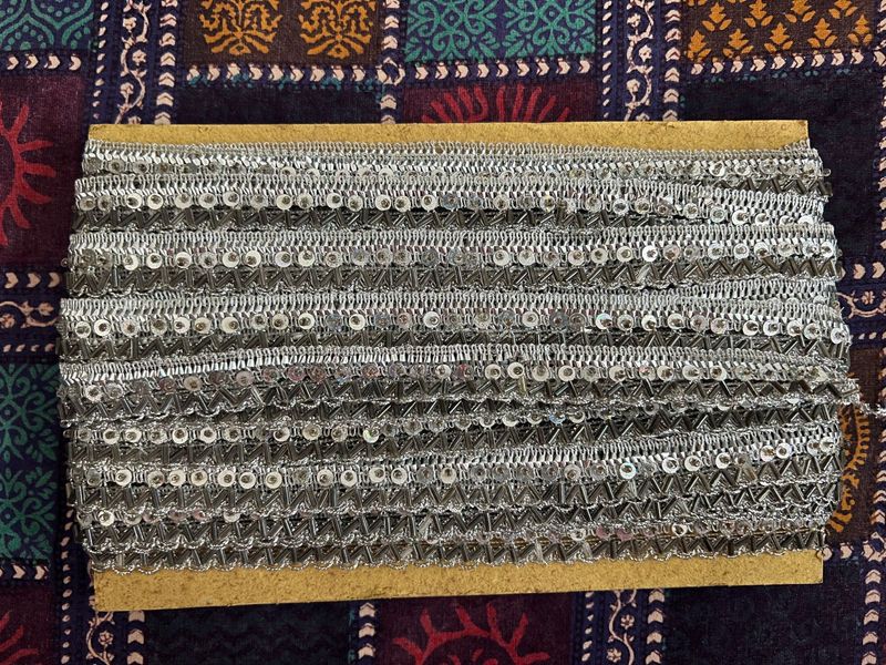 Sparkling Silver Sequin Trim