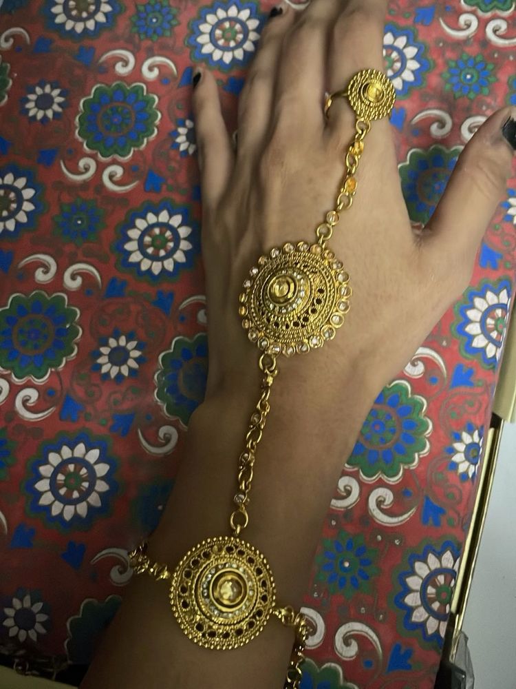 Indian Hand Bracelet Ring Combo