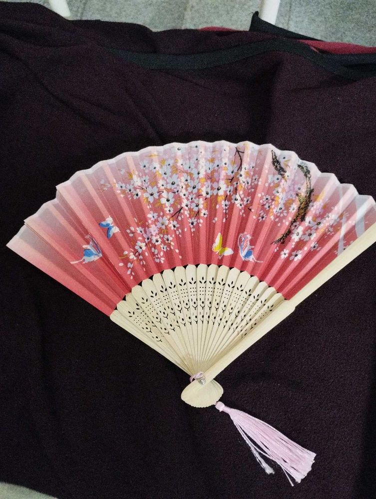 Elegant Cherry Blossom Hand Fan